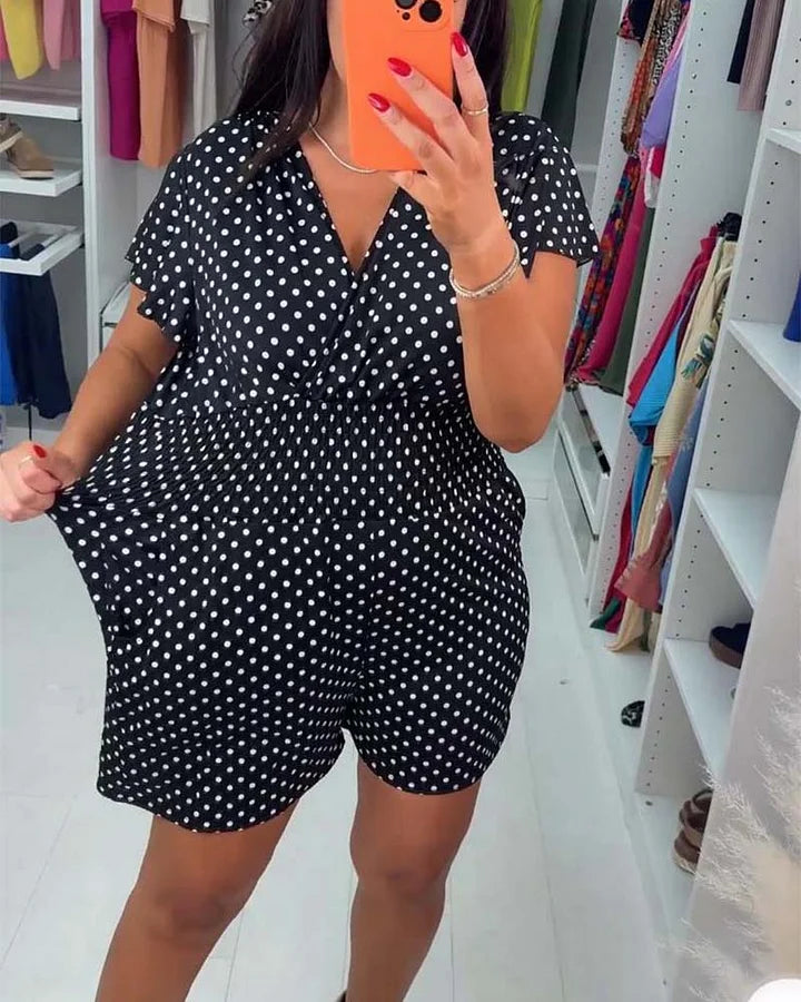 Peyton | Polka Dot Short Sleeve Romper