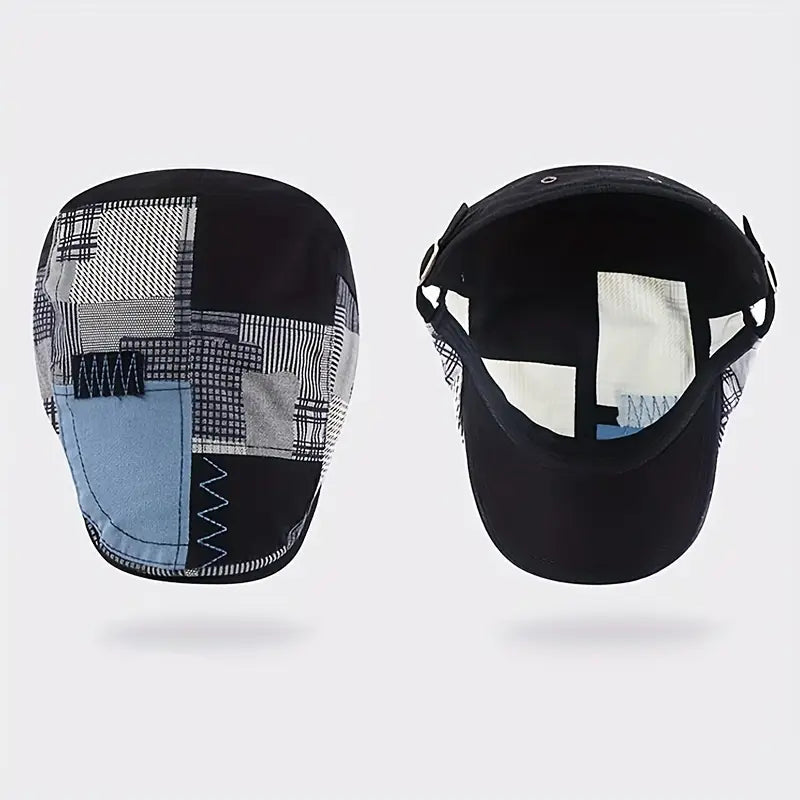 Lebron | Patchwork Print Adjustable Flat Cap