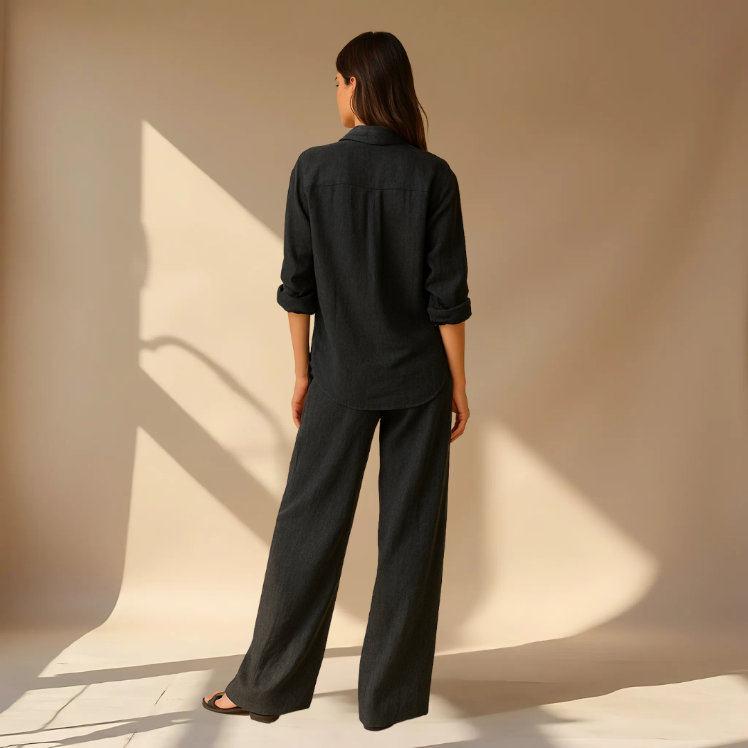 Ashleigh | Wide Leg Shirt and Pants Set