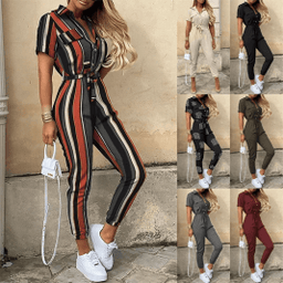 Hallie | Short Sleeve Button Front Jumpsuit
