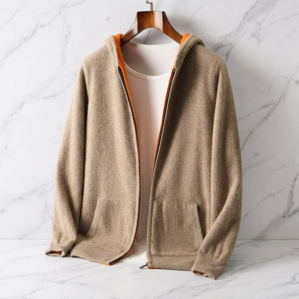 Delfina | Hoodie With Contrast Interior and Ribbed Trim