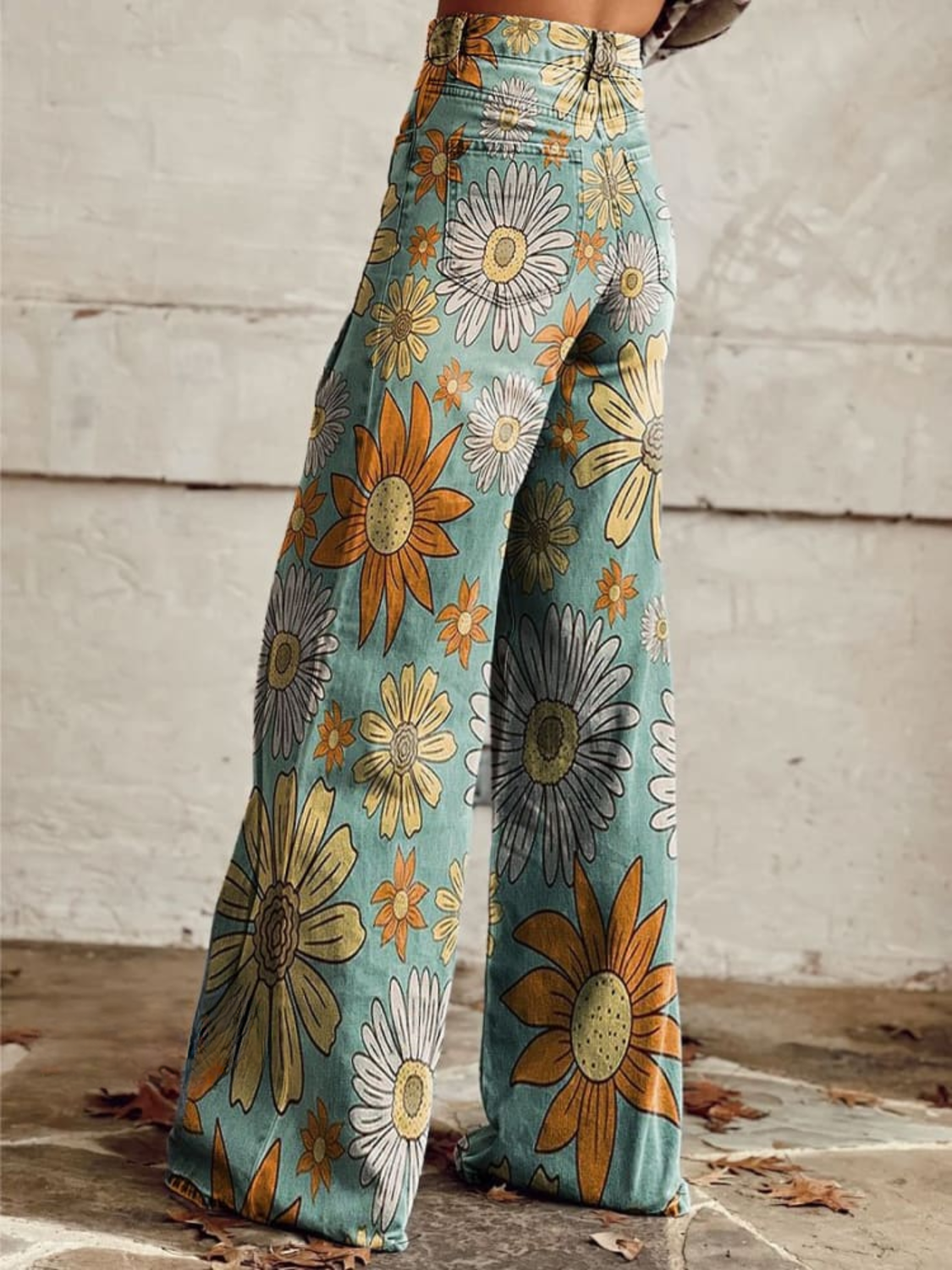 Cirilla | Wide-Leg Floral Print High-Waist Pants