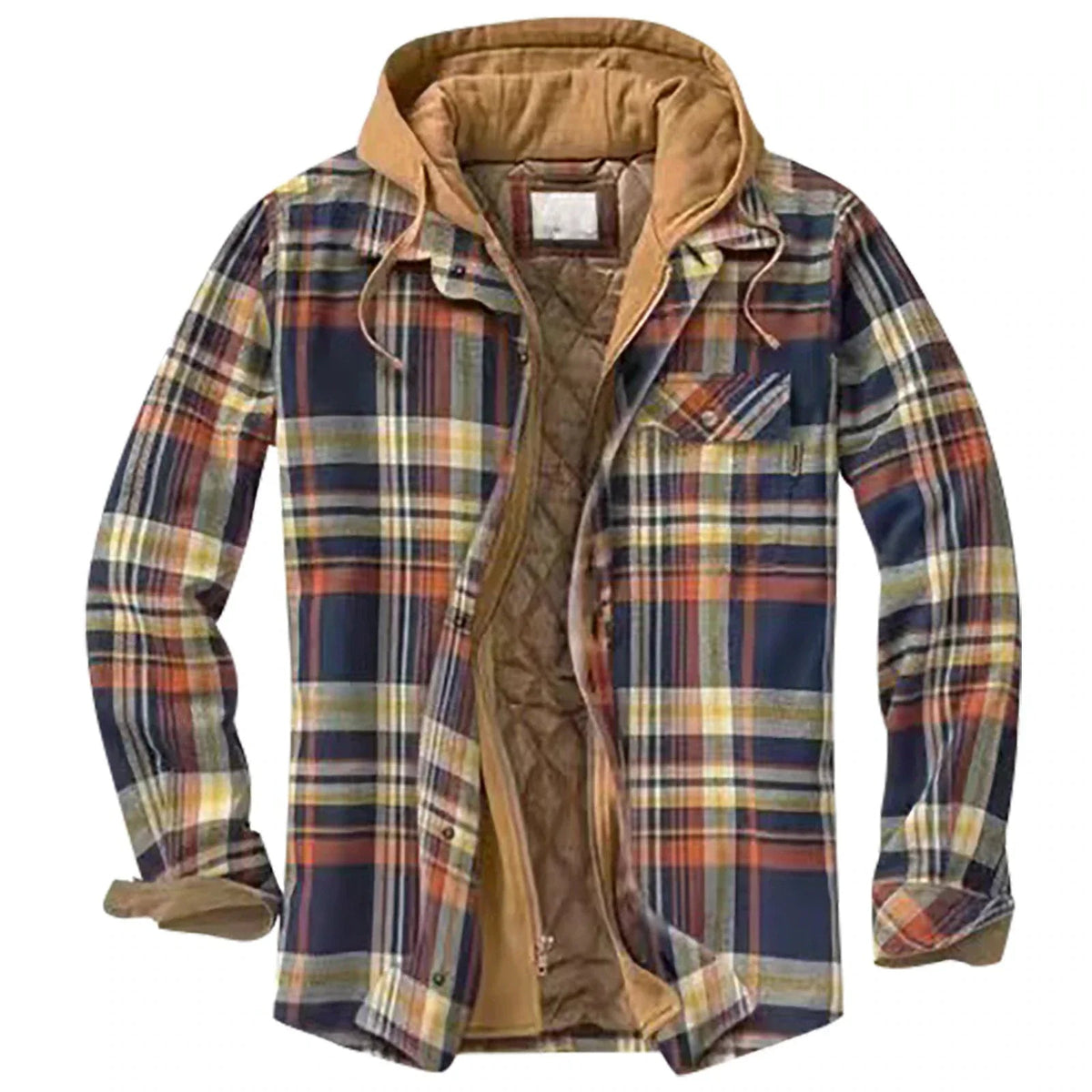 Brecor | Hooded Checkered Jacket with Quilted Lining