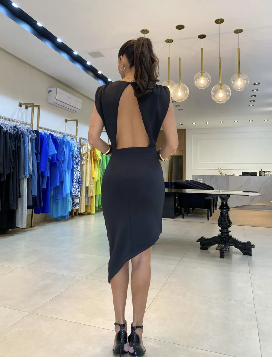 Meelia | Sleeveless Asymmetrical Midi Dress