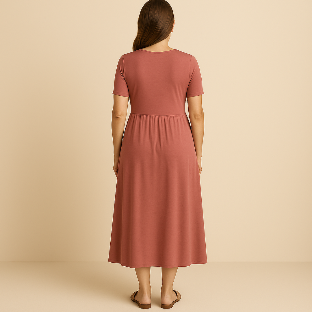 Bridgett | Wrap Front Short Sleeve Midi Dress