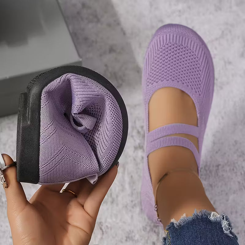 Kethryn - Knit Mary Jane Slip On Flats