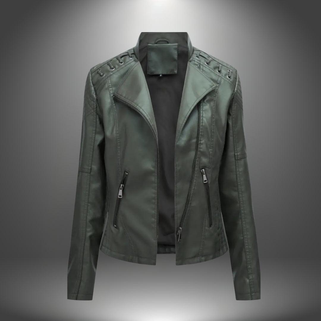 Lilia | Faux Leather Zip Jacket