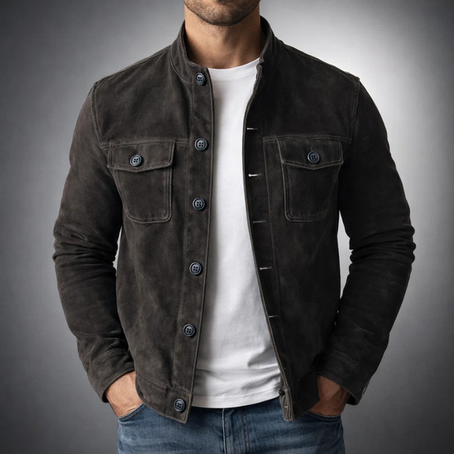 Pranas | Suede-Look Button Jacket