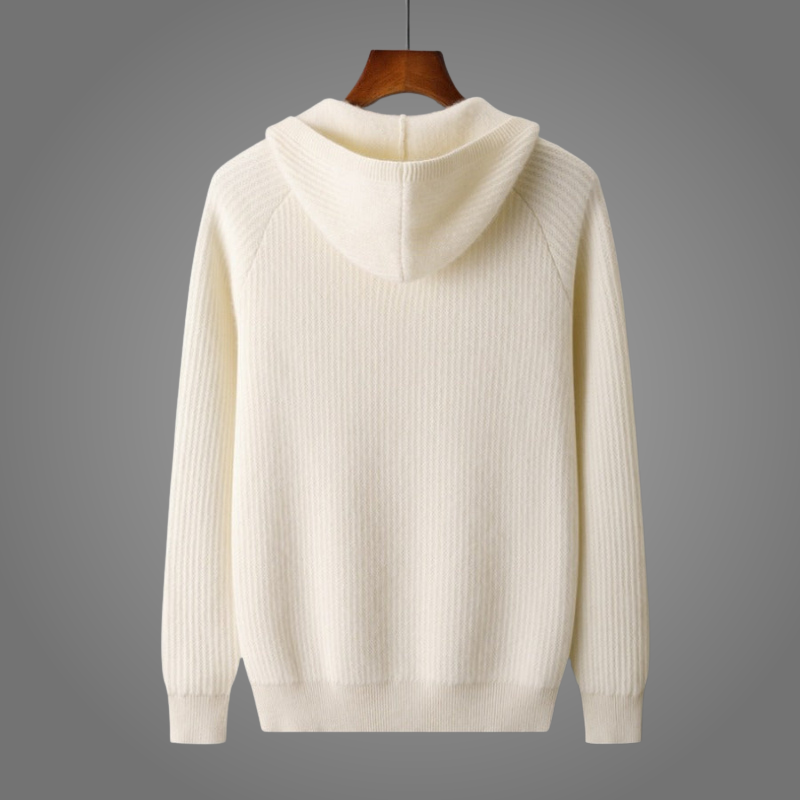 Romain | Hoodie With Full Zip Knitted Texture