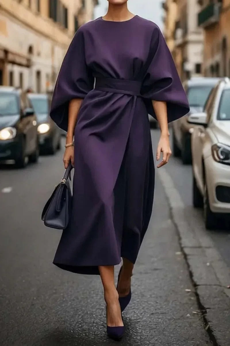 Rita | Midi Batwing Sleeve Belted Dress