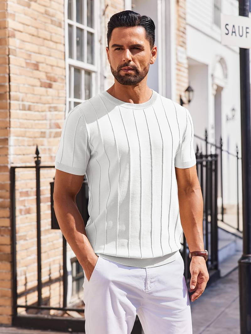 Sang | Short Sleeve Round Neck Knitted T-Shirt