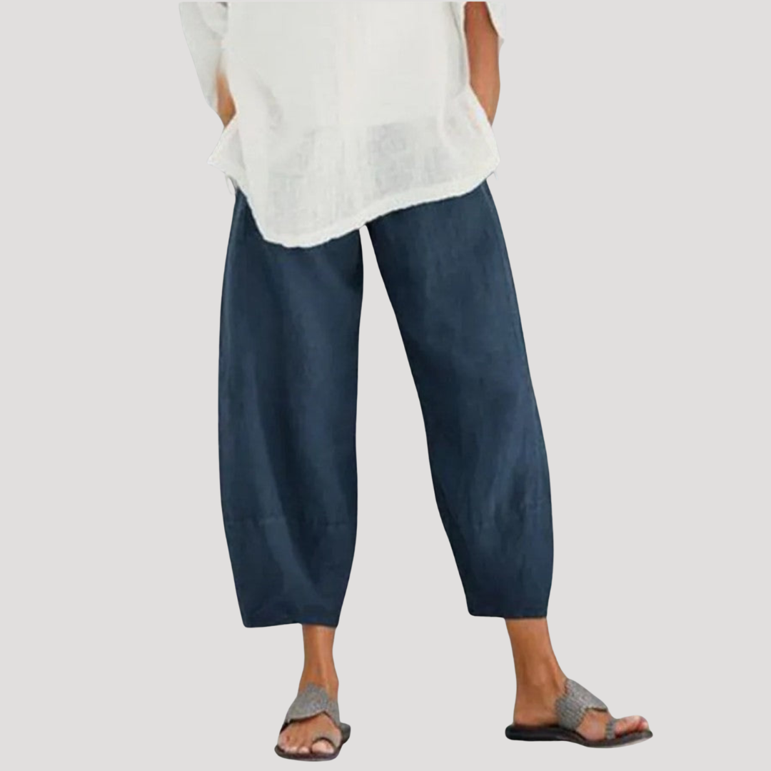 Phyllis | Cropped Barrel Leg Pants With Relaxed Fit