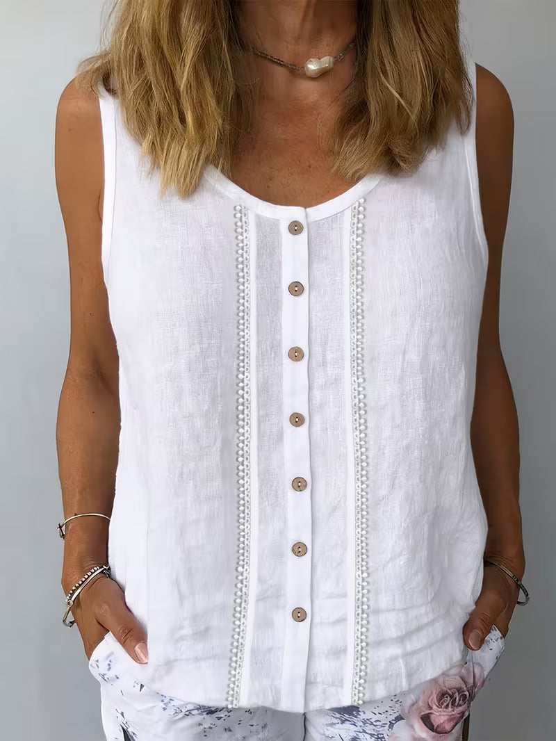 Elaris | Sleeveless Round Neck Vest Top in Purple
