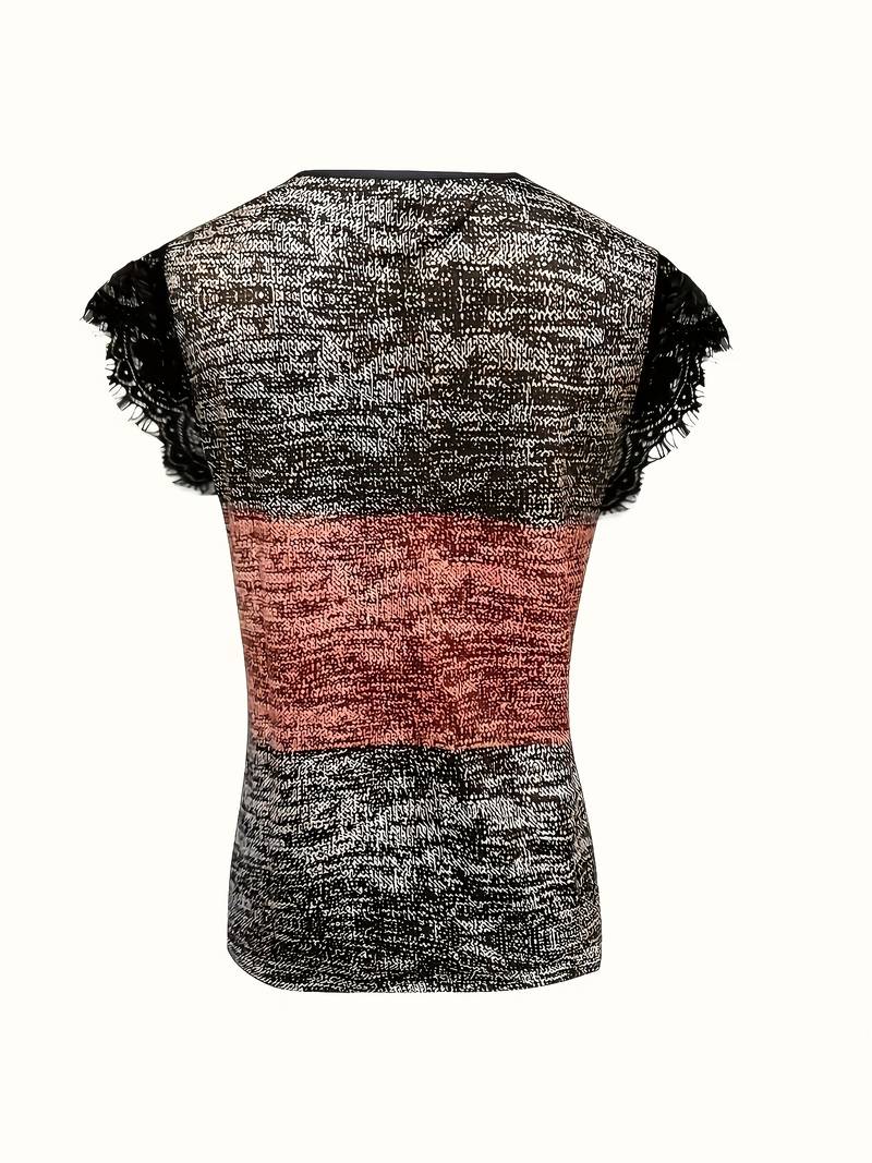 Sydona | Short Sleeve Lace Collar Button T-Shirt