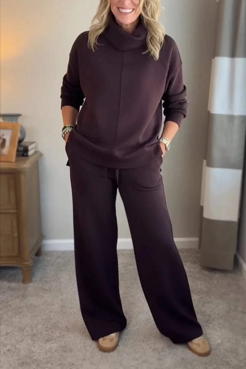 Yardenah | Two-Piece Cowl Neck Wide-Leg Set