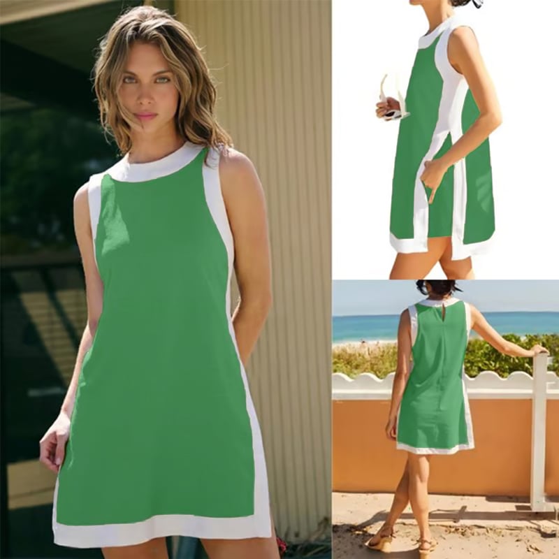Swetlana | Sleeveless Color Block Shift Dress