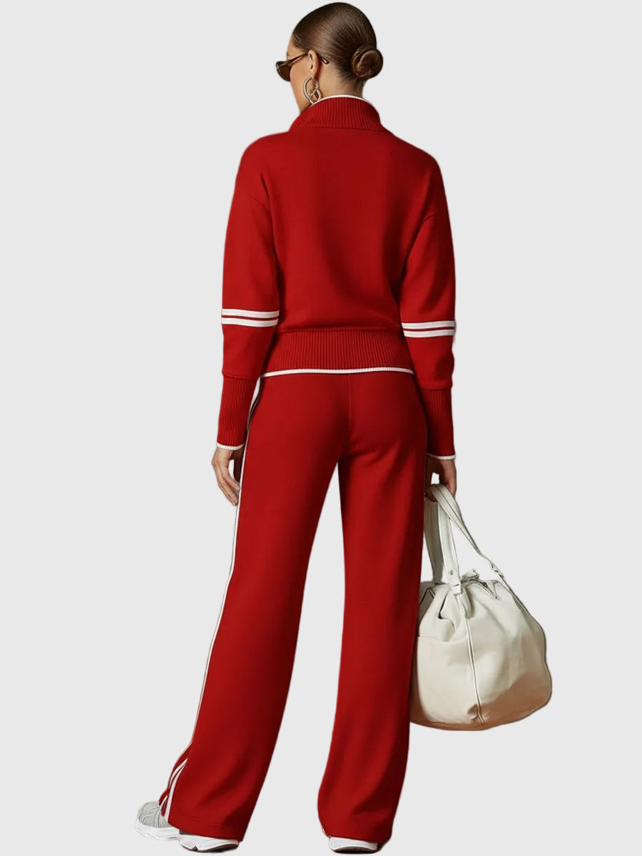 Minrada | Women’s Zip Neck Lounge Knit Set
