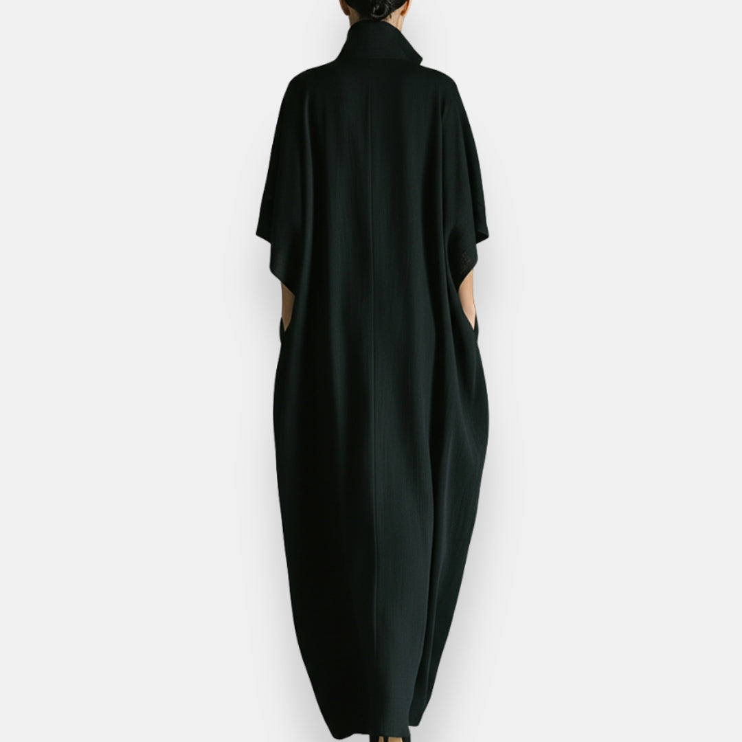 Maricel | Maxi Dress With Stand Collar Pockets