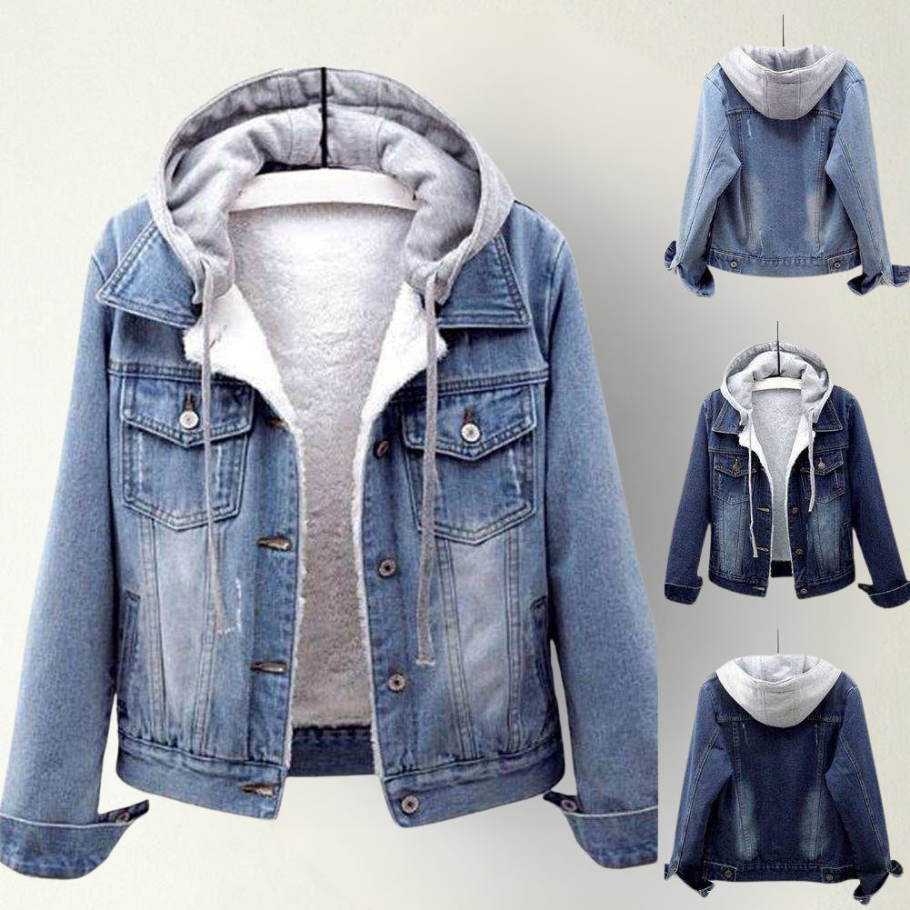 Callina | Denim Jacket with Hood and Pockets