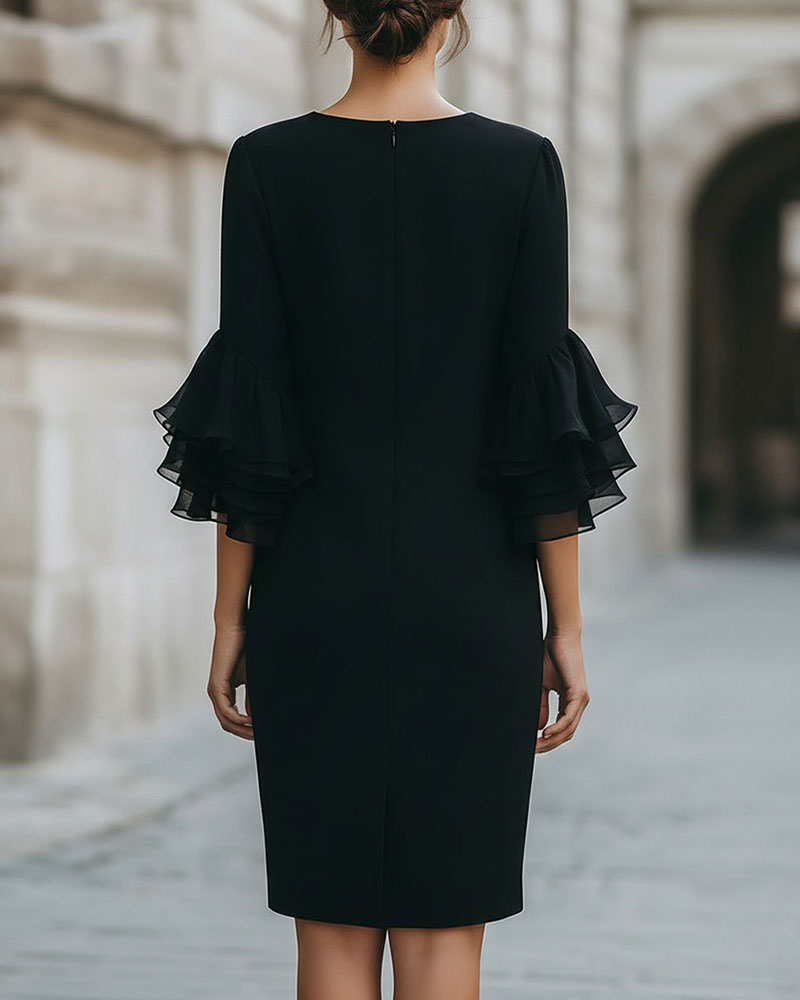 Catalinan | Ruffle Sleeve Midi Dress