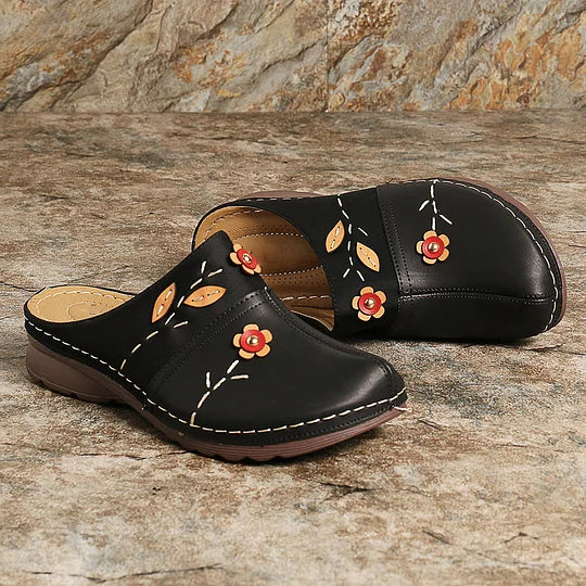 Janeth | Floral Slip-On Clog Sandals
