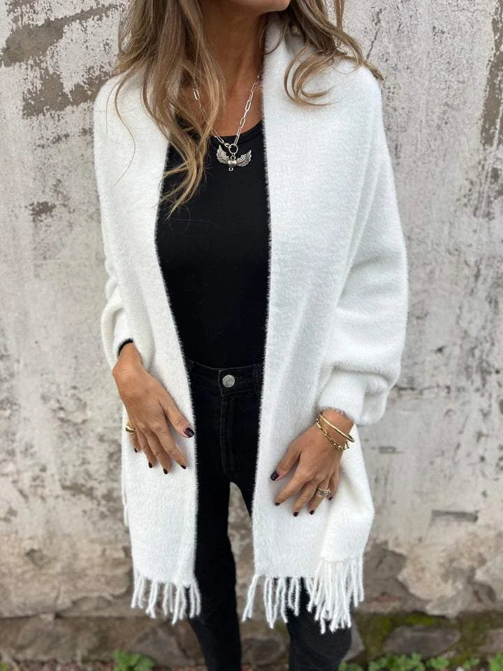 Ellyse | Long Sleeve Fringe Coat