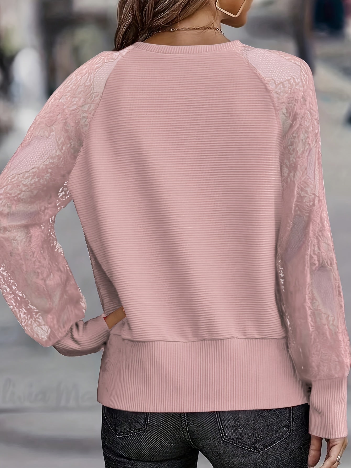 Danine | Lace Sleeve V-Neck Top in Multiple Colors