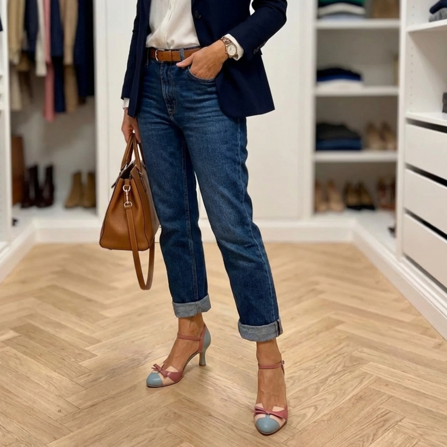 Janet | Color Block Bow Heels