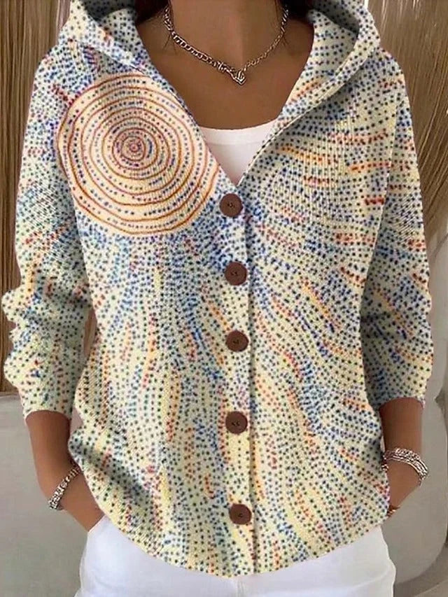 Annie | Cardigan Hooded Button-Front Long-Sleeve Top