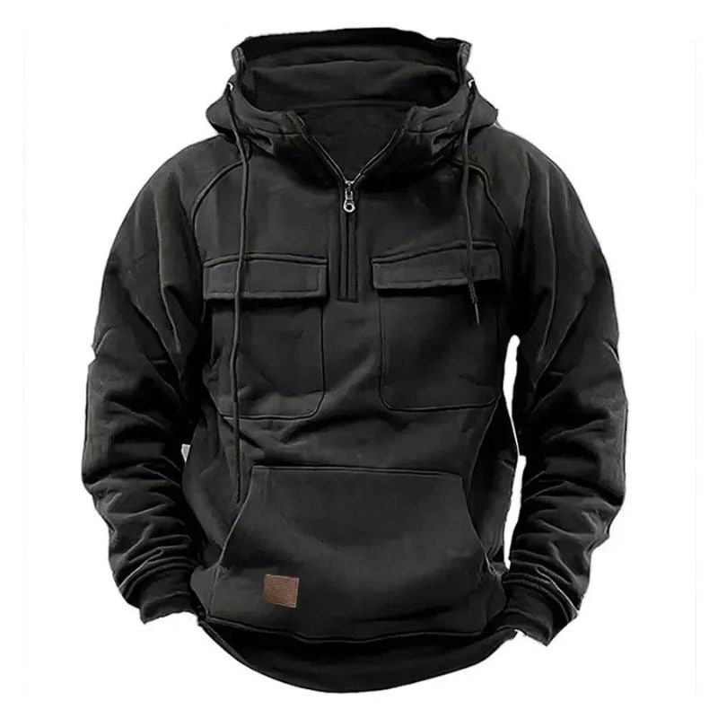 Seligmann | Quarter Zip Hooded Utility Pocket Hoodie