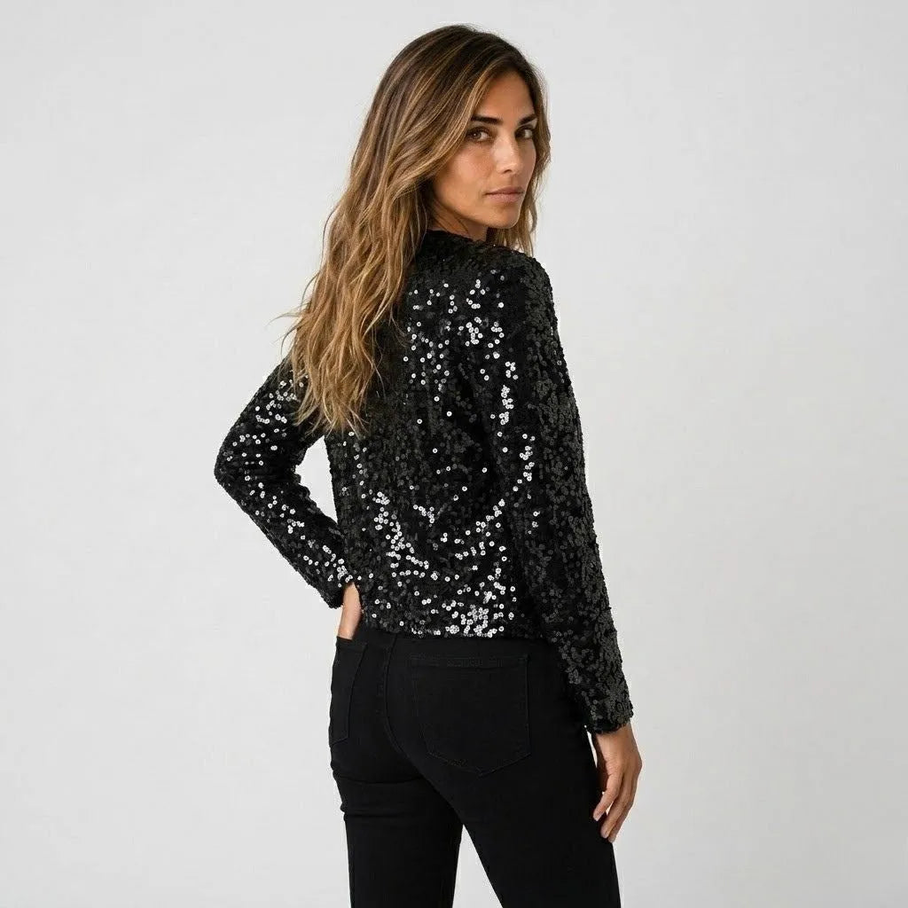 Amelia | Jacket With Sequins and Open Front