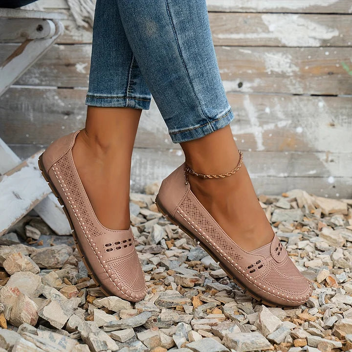 Gerdien | Slip On Loafers Perforated Round Toe