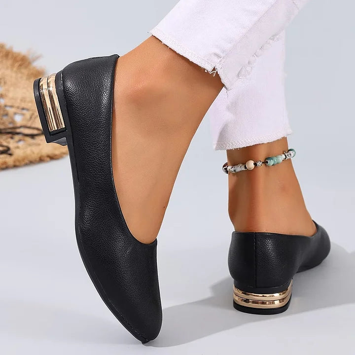 Kenzie | Low Heel Round Toe Ballet Flats
