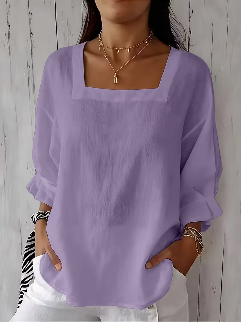Alvessa | Blouse with Square Neck and Relaxed Fit