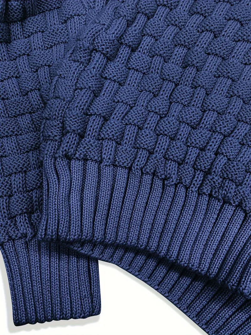 Homero | Textured Knit Turtleneck Long Sleeve Sweater