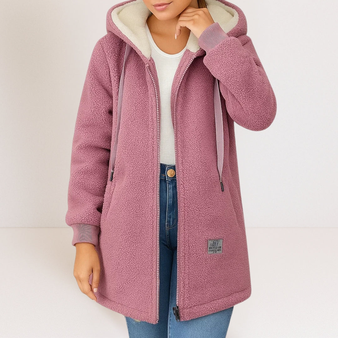 Bartola | Hooded Longline Fleece Zip-Up Jacket