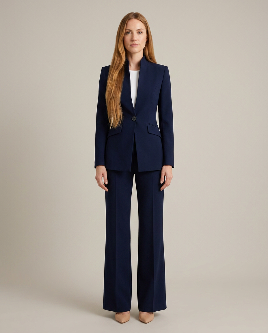 Julina | Wide-Leg Pantsuit with Collarless Blazer
