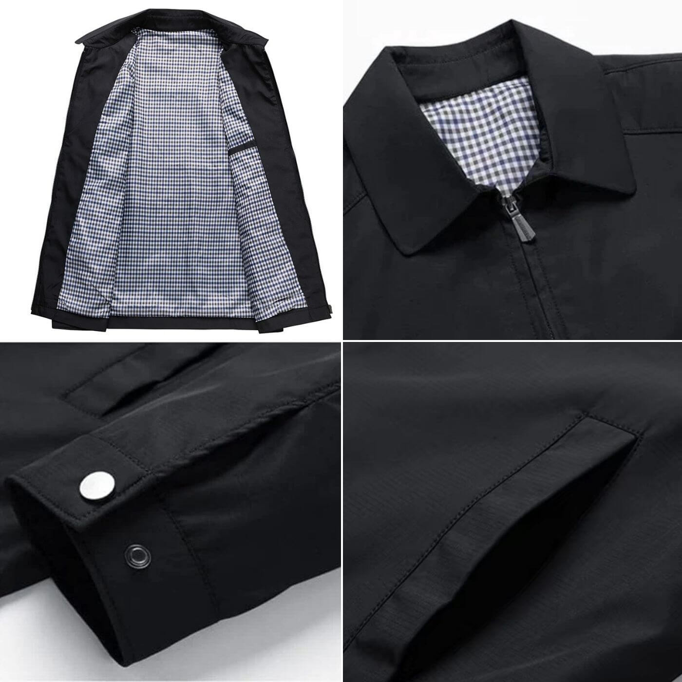 Higinio | Long Sleeve Zip Front Collared Jacket