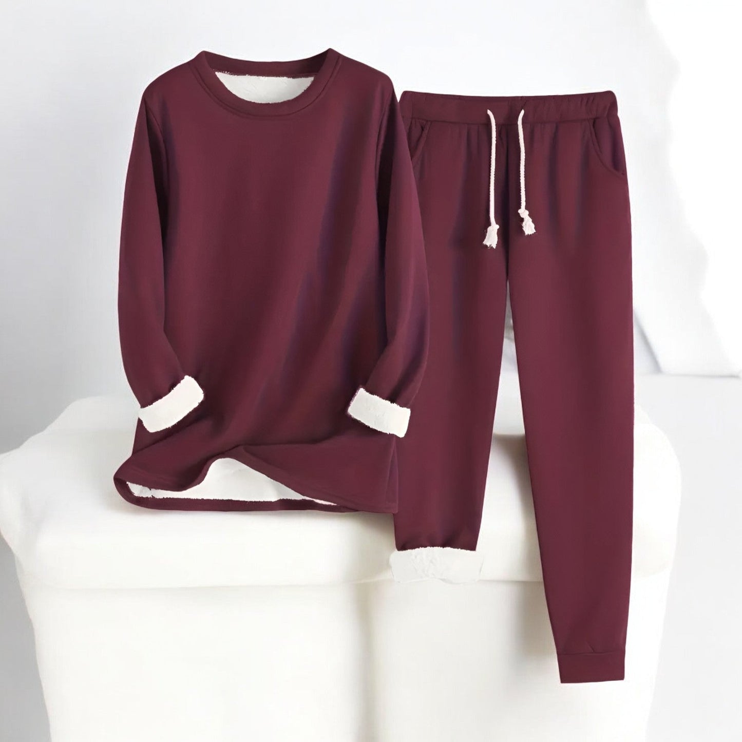Crystina | Fleece Lined Long Sleeve Two Piece Set