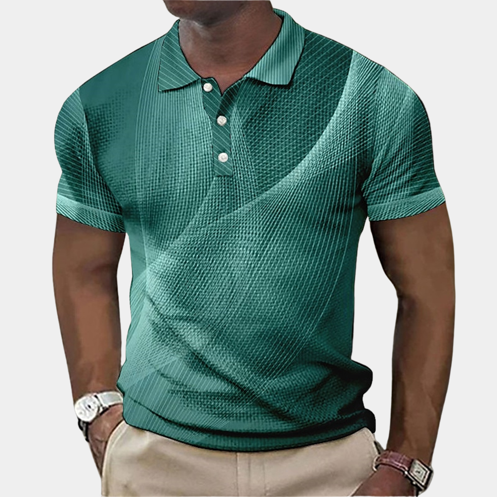 Nurettin | Polo Shirt With Abstract Pattern Short Sleeves