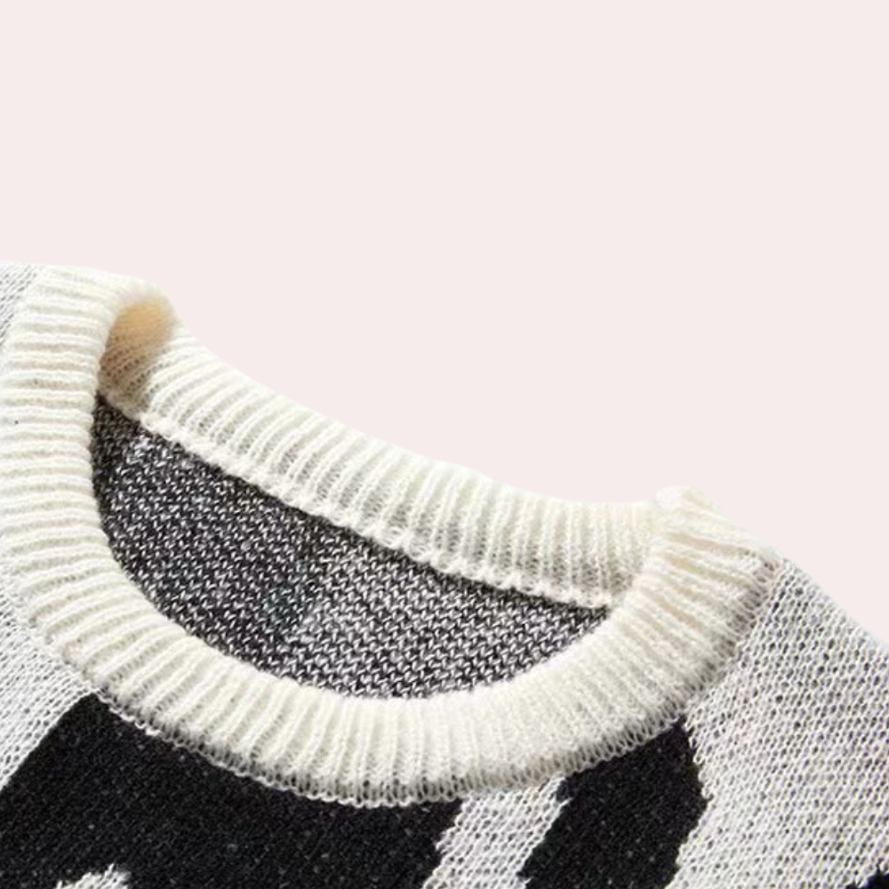 Basri | Sweater With Abstract Pattern and Crew Neck