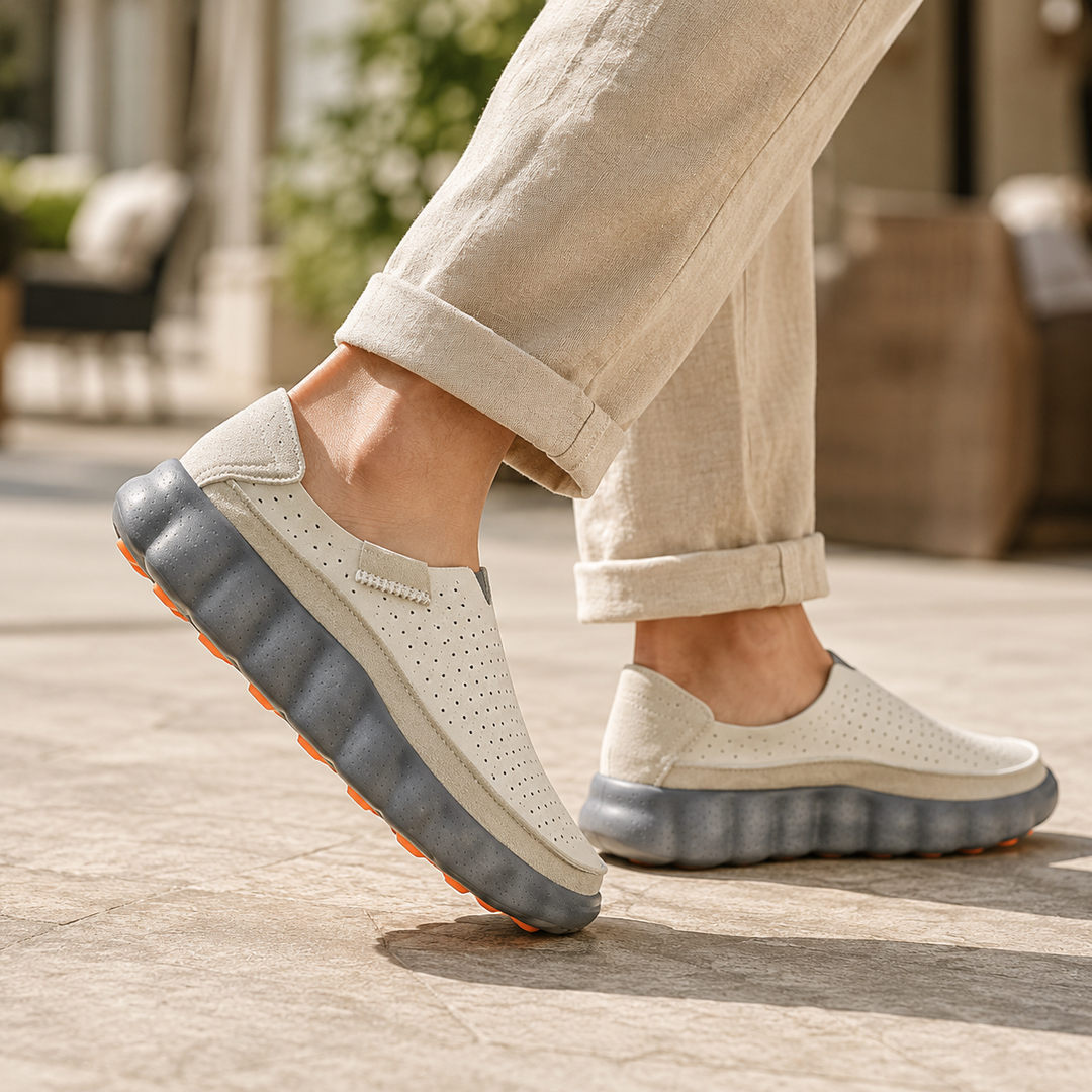 Sameth | Perforated Slip-On Shoes with Sculpted Sole