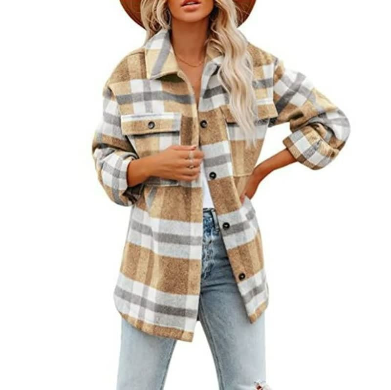Marilena | Shirt Jacket With Plaid Pattern and Pockets