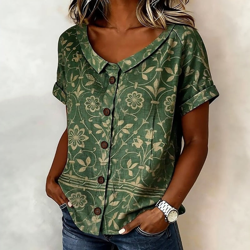 Elvin | Floral Print Button Front Blouse