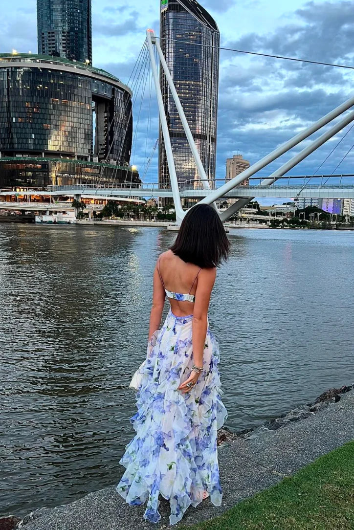 Mikayla | Floral Print Ruffle Maxi Dress