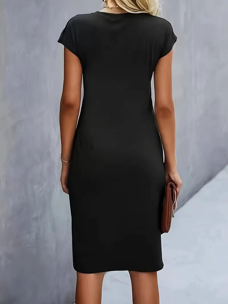 Adelina | Midi Dress Short Sleeve Ruched Waist