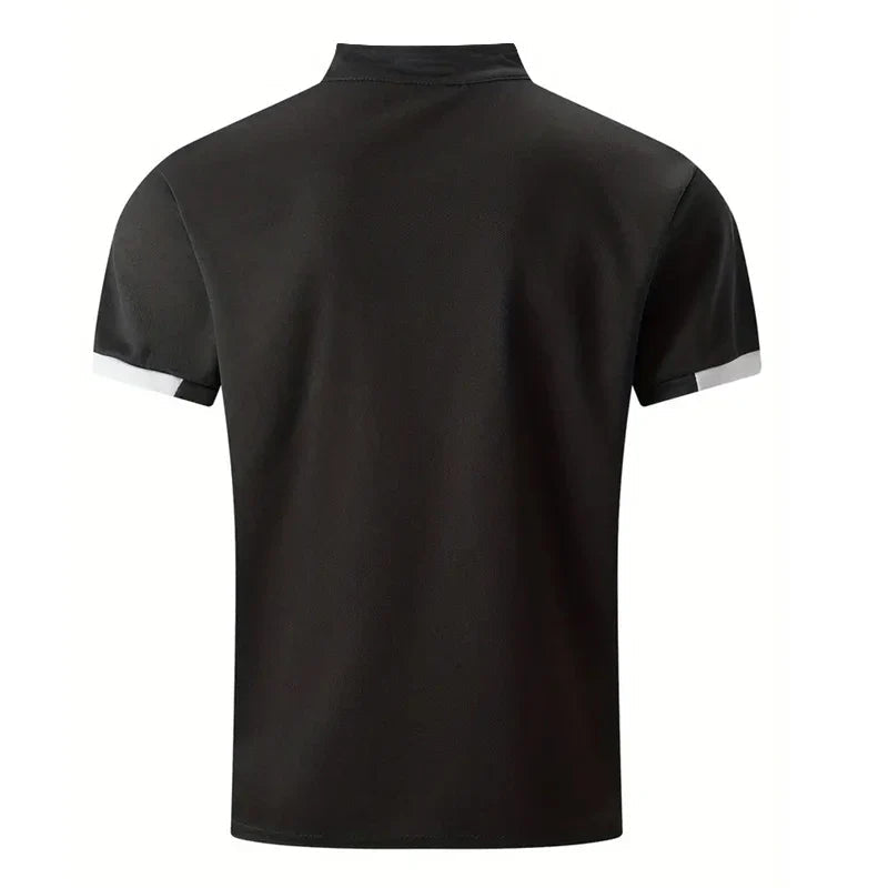 Alexander | Shirt With Mandarin Collar and Short Sleeves