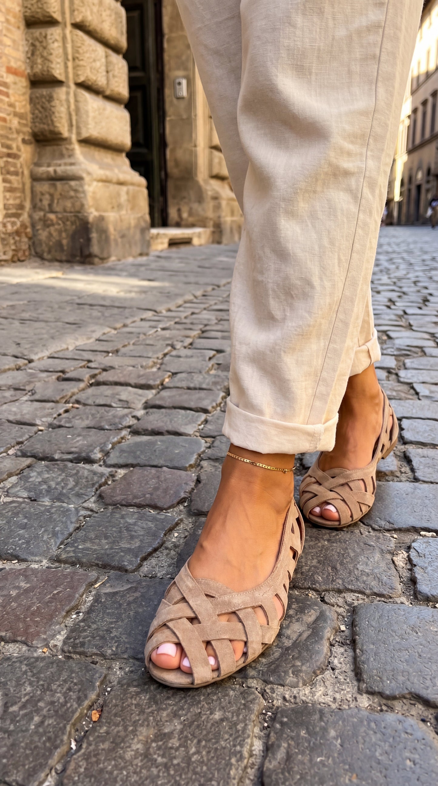 Darsy | Cross Strap Open Toe Flat Sandals