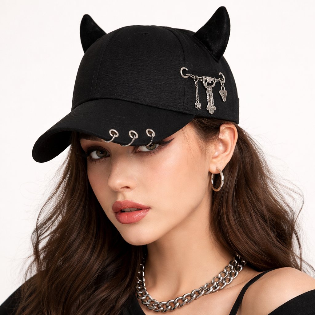 Gonzalez | Baseball Cap with Horn Charm Details