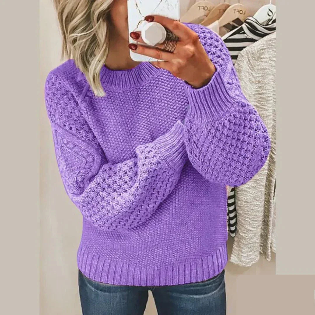 Kirti | Crew Neck Textured Knit Sweater